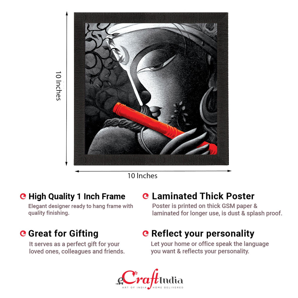 Lord Krishna Playing Flute Painting Digital Printed Religious Wall Art Kafalo