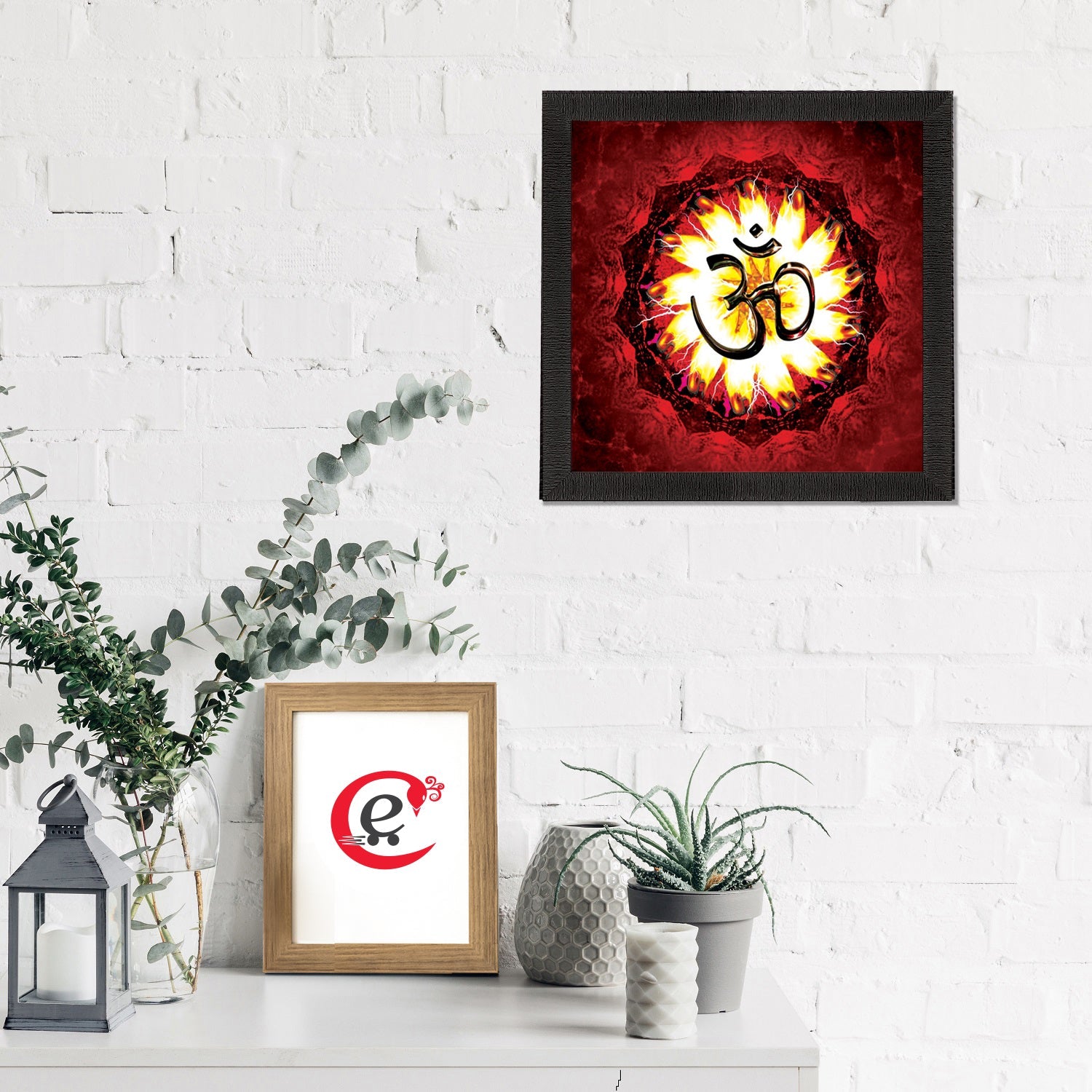 Holy Om Painting Digital Printed Religious Wall Art Kafalo