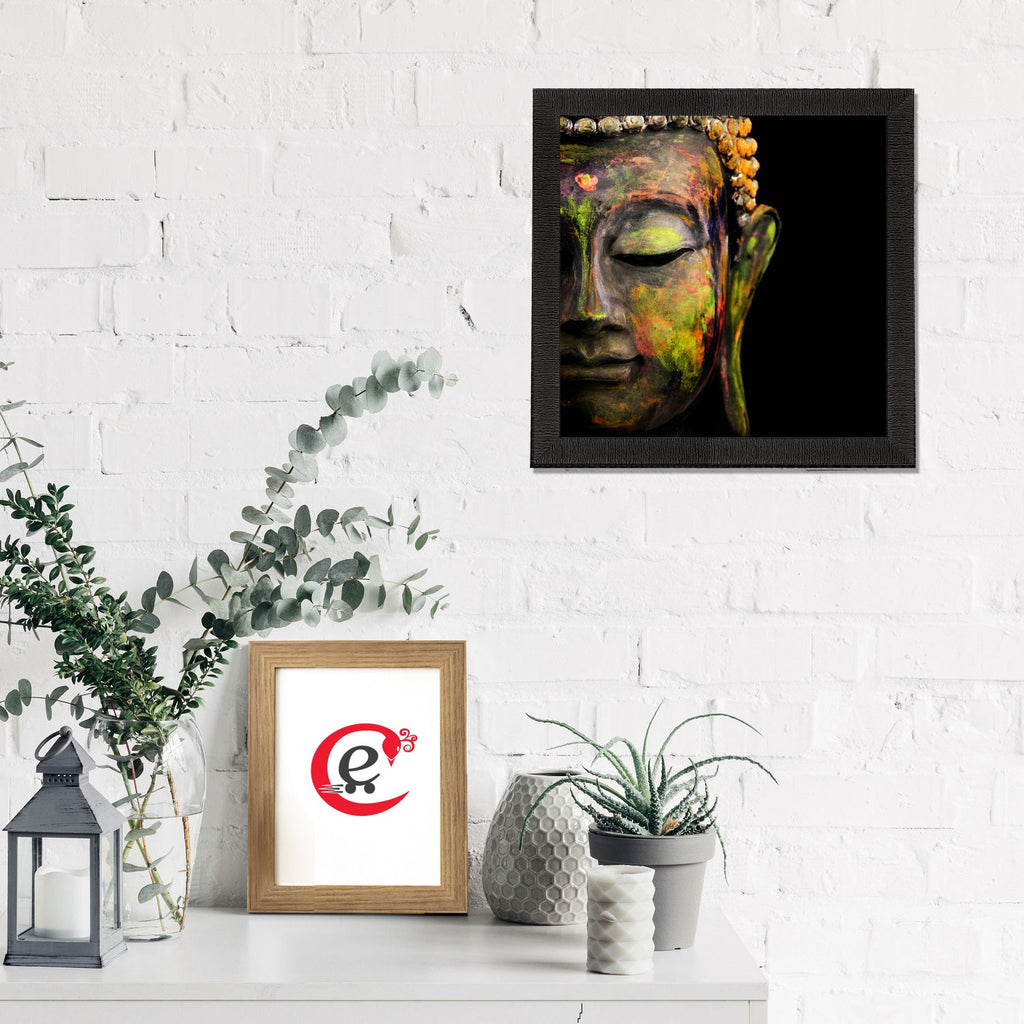 Enlightening Lord Buddha Face Painting Digital Printed Religious Wall Art Kafalo