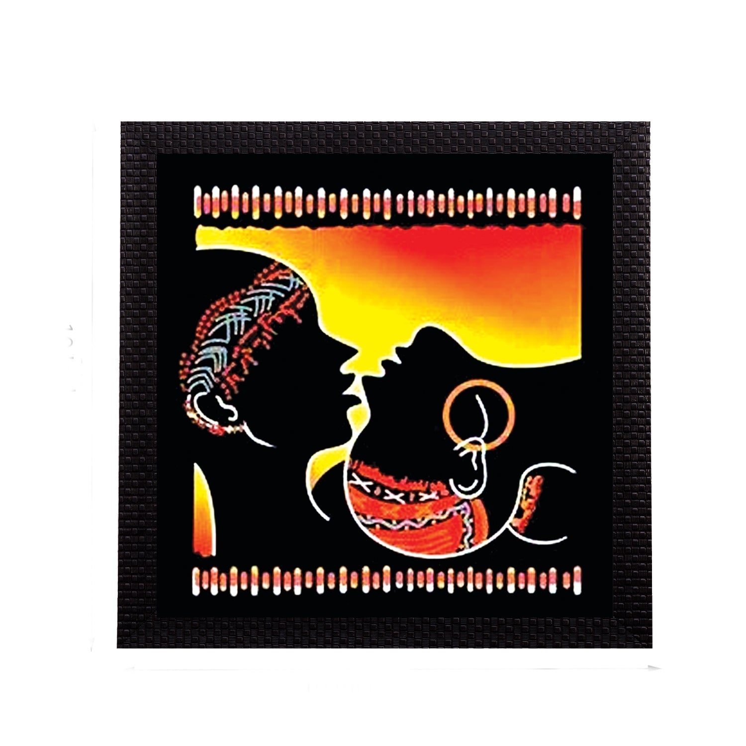 Lovely Tribal Couple Satin Matt Texture UV Art Painting Kafalo