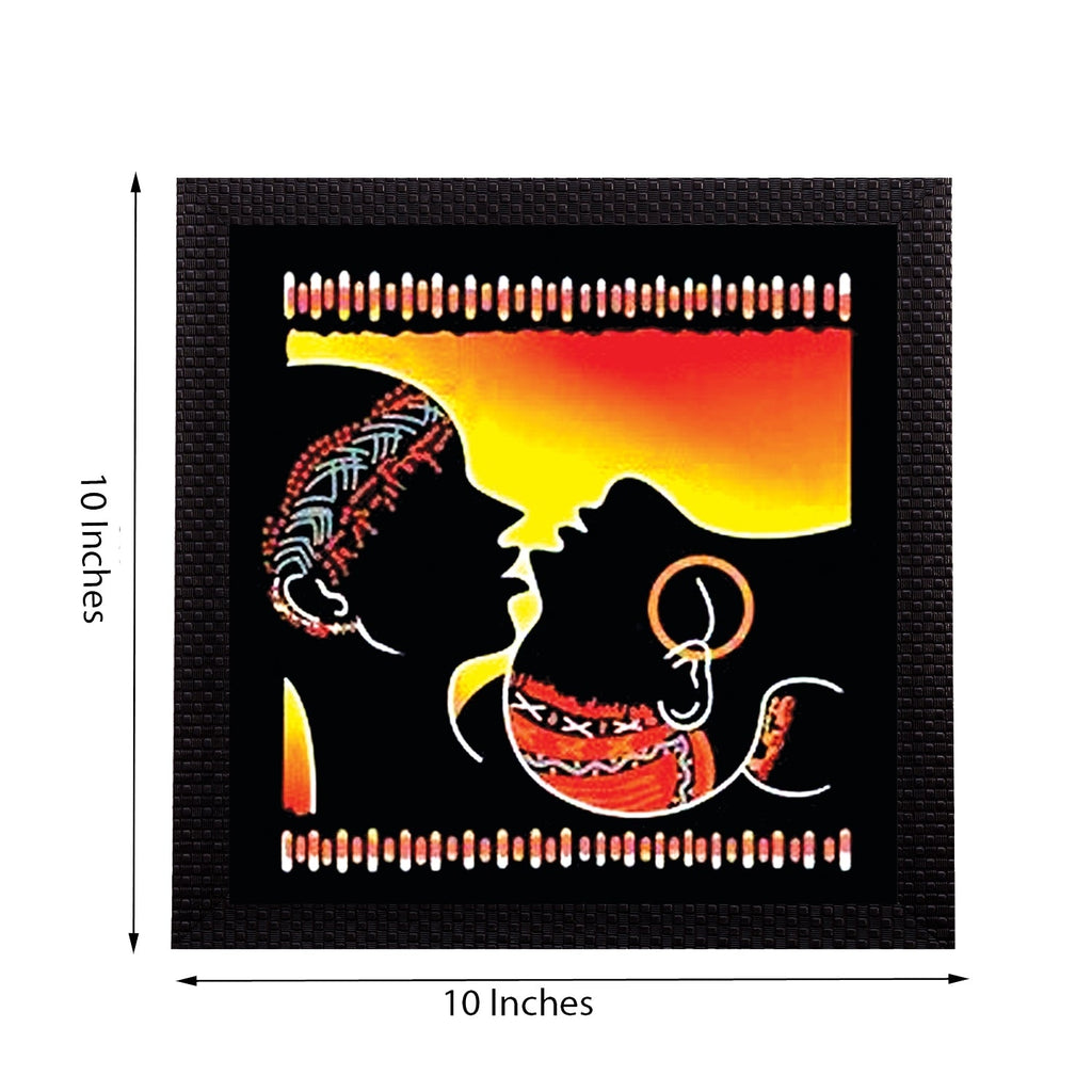 Lovely Tribal Couple Satin Matt Texture UV Art Painting Kafalo