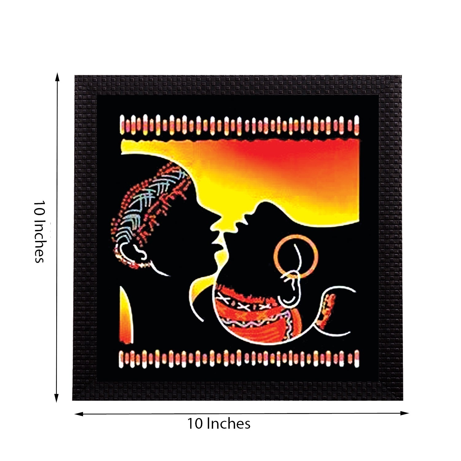 Lovely Tribal Couple Satin Matt Texture UV Art Painting Kafalo