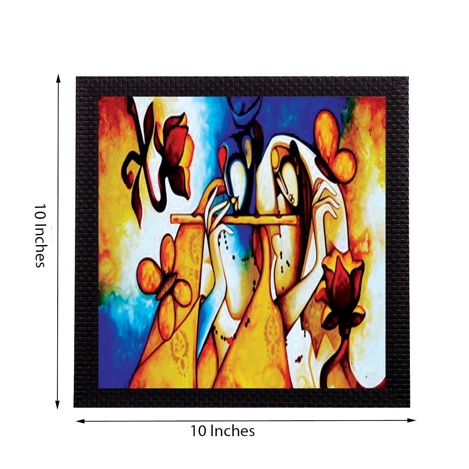 Great Lord Krishna Radha Satin Matt Texture UV Art Painting Kafalo