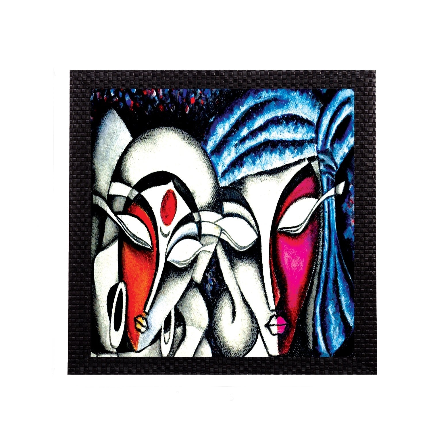 Face Of Radha Krishna Satin Matt Texture UV Art Painting Kafalo