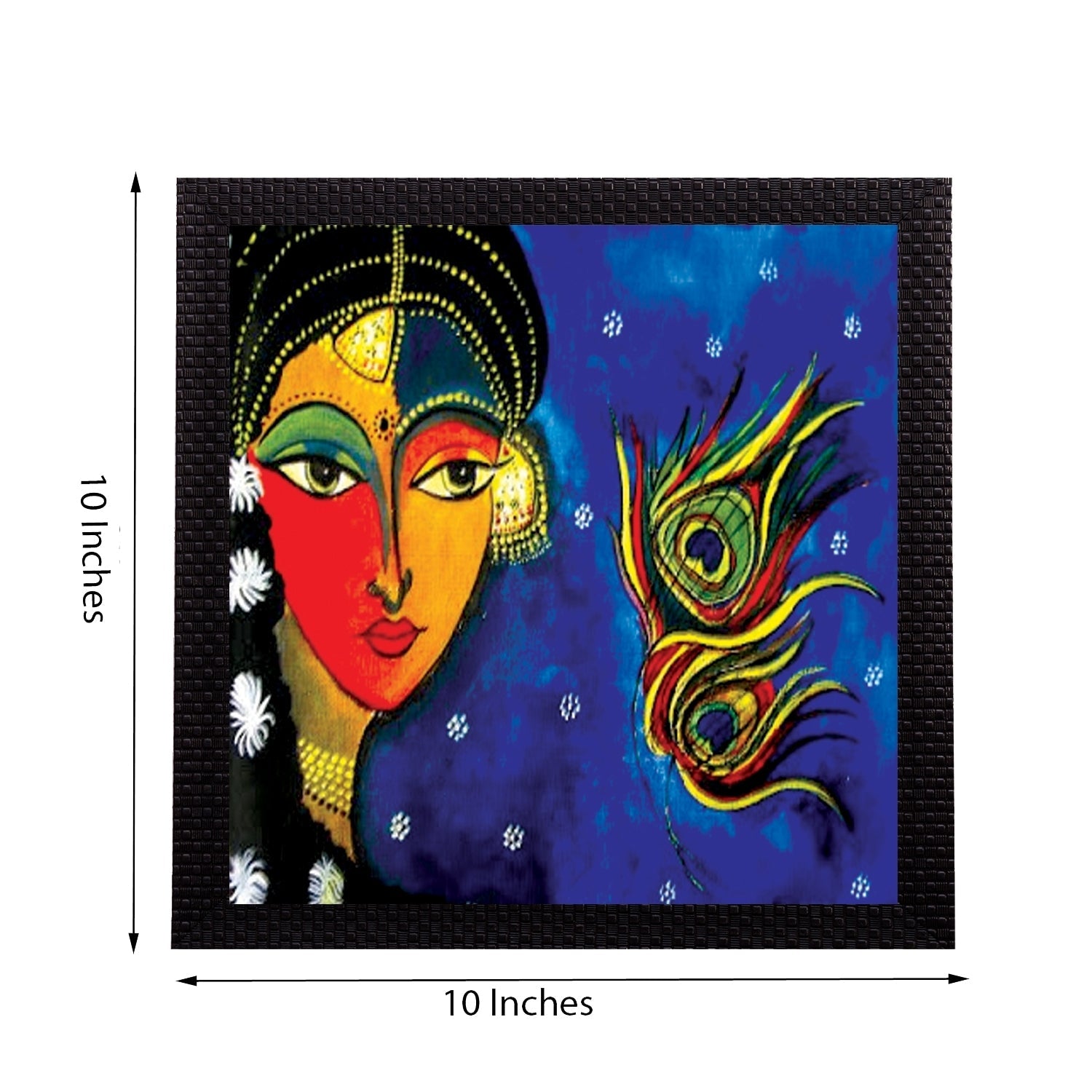 Beautiful Radha Satin Matt Texture UV Art Painting Kafalo