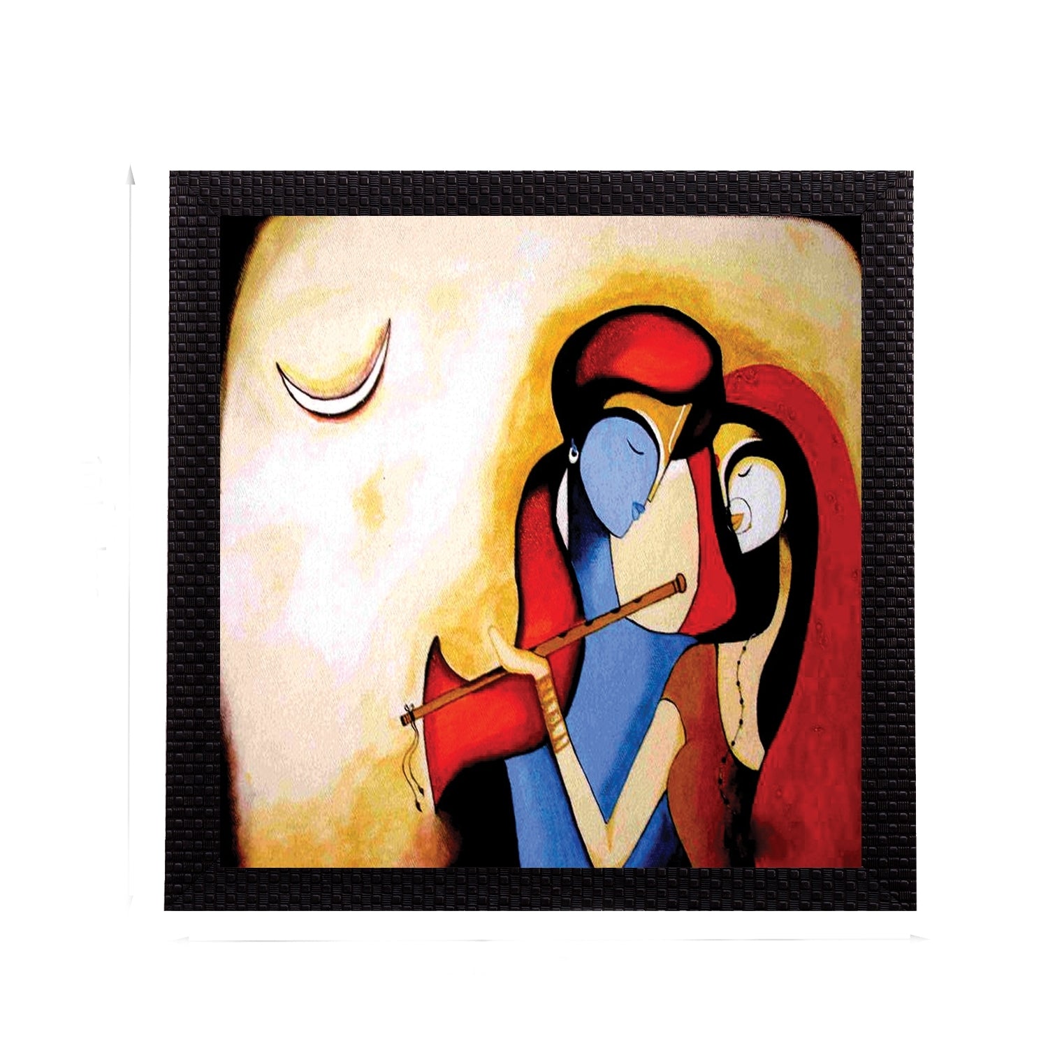 Divine Radha Krishna Satin Matt Texture UV Art Painting Kafalo