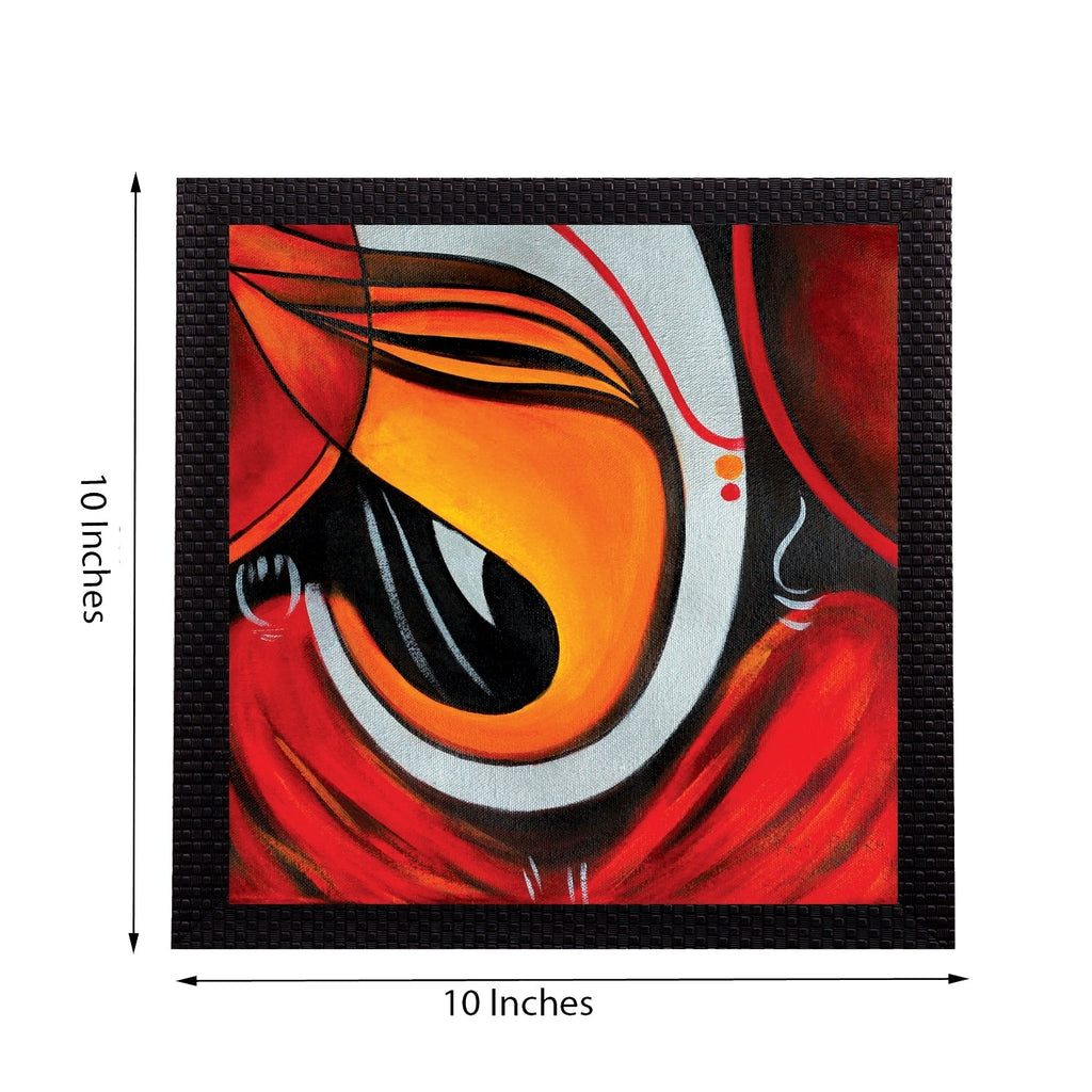 Powerful Lord Ganesha Satin Matt Texture UV Art Painting Kafalo