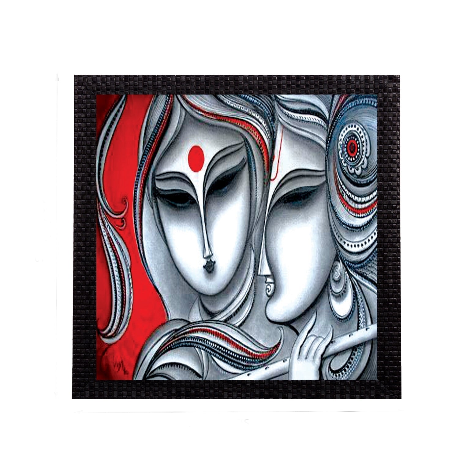 Divine Radha Krishna Satin Matt Texture UV Art Painting Kafalo