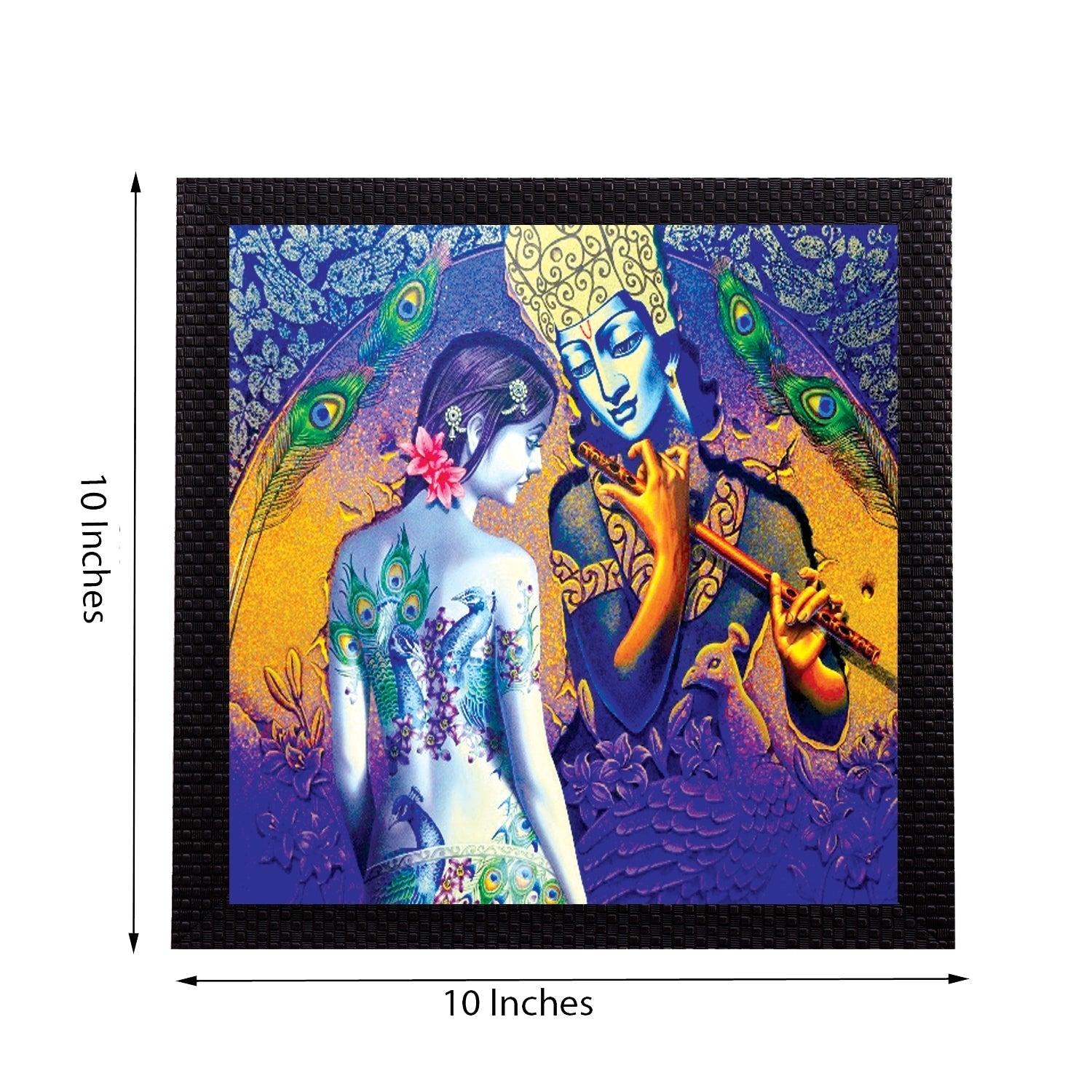 Artistic Lady and Krishna Figurine Satin Matt Texture UV Art Painting Kafalo