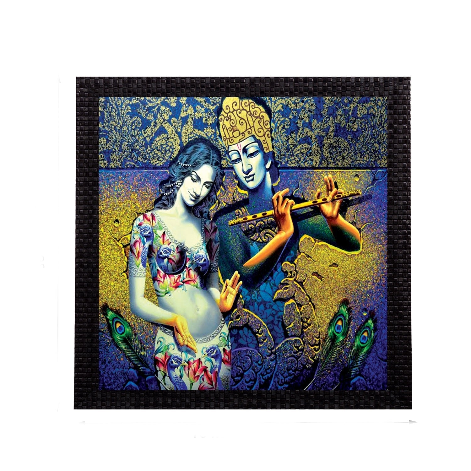 Divine Krishna Radha Satin Matt Texture UV Art Painting Kafalo