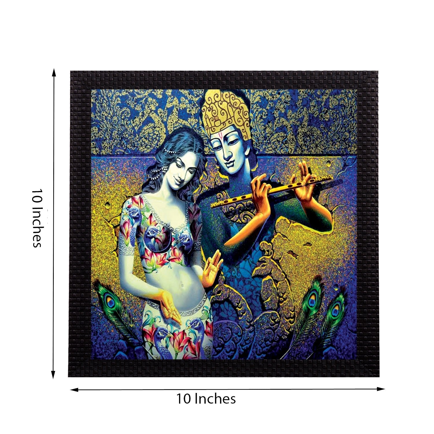 Divine Krishna Radha Satin Matt Texture UV Art Painting Kafalo