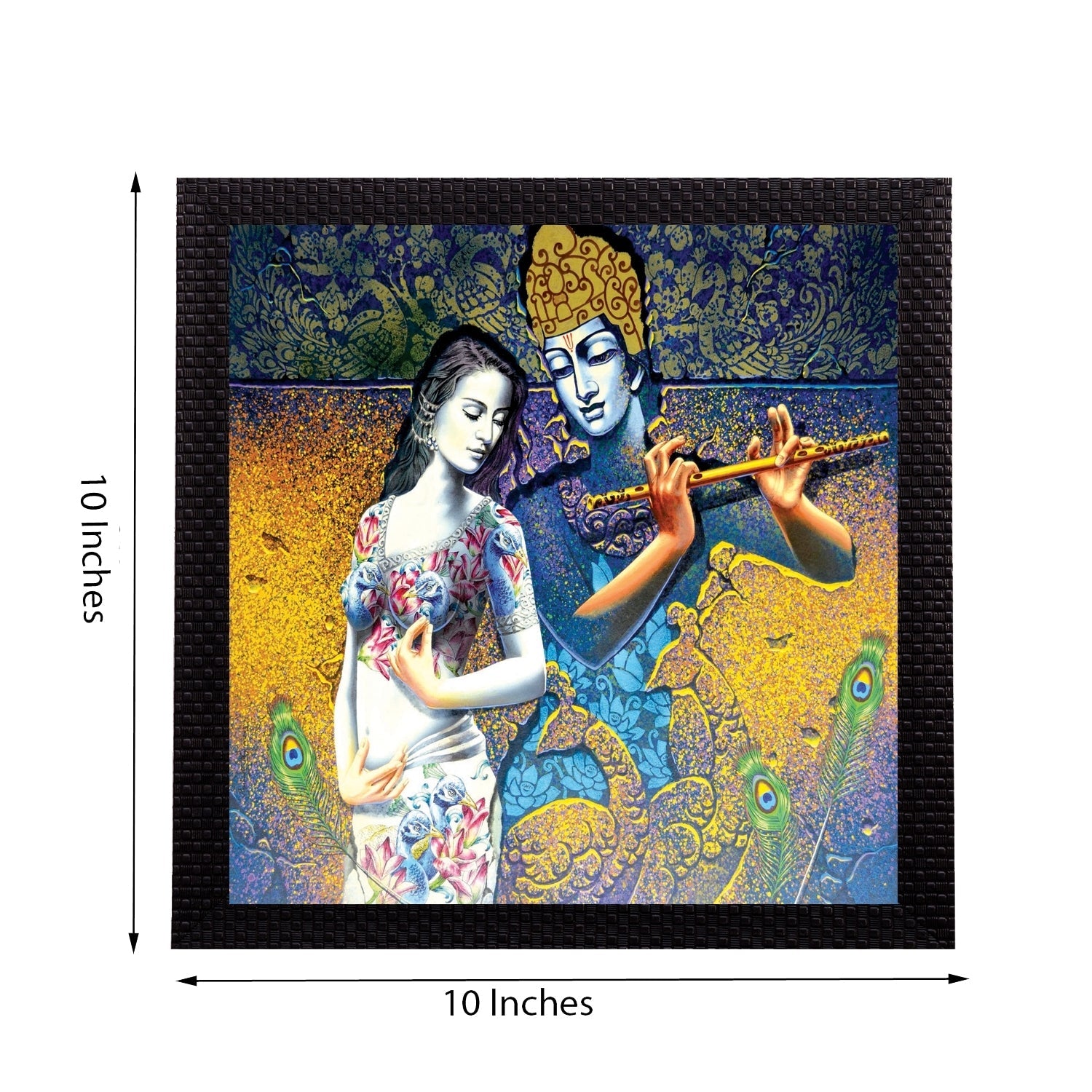 Divine Radha Krishna Satin Matt Texture UV Art Painting Kafalo