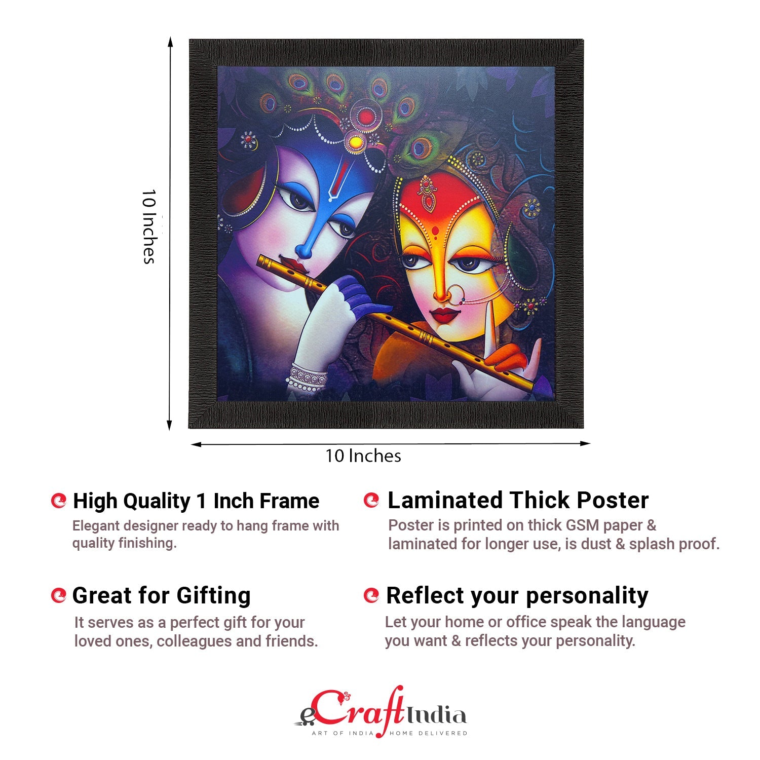 Lord Radha Krishna Painting Digital Printed Religious Wall Art Kafalo
