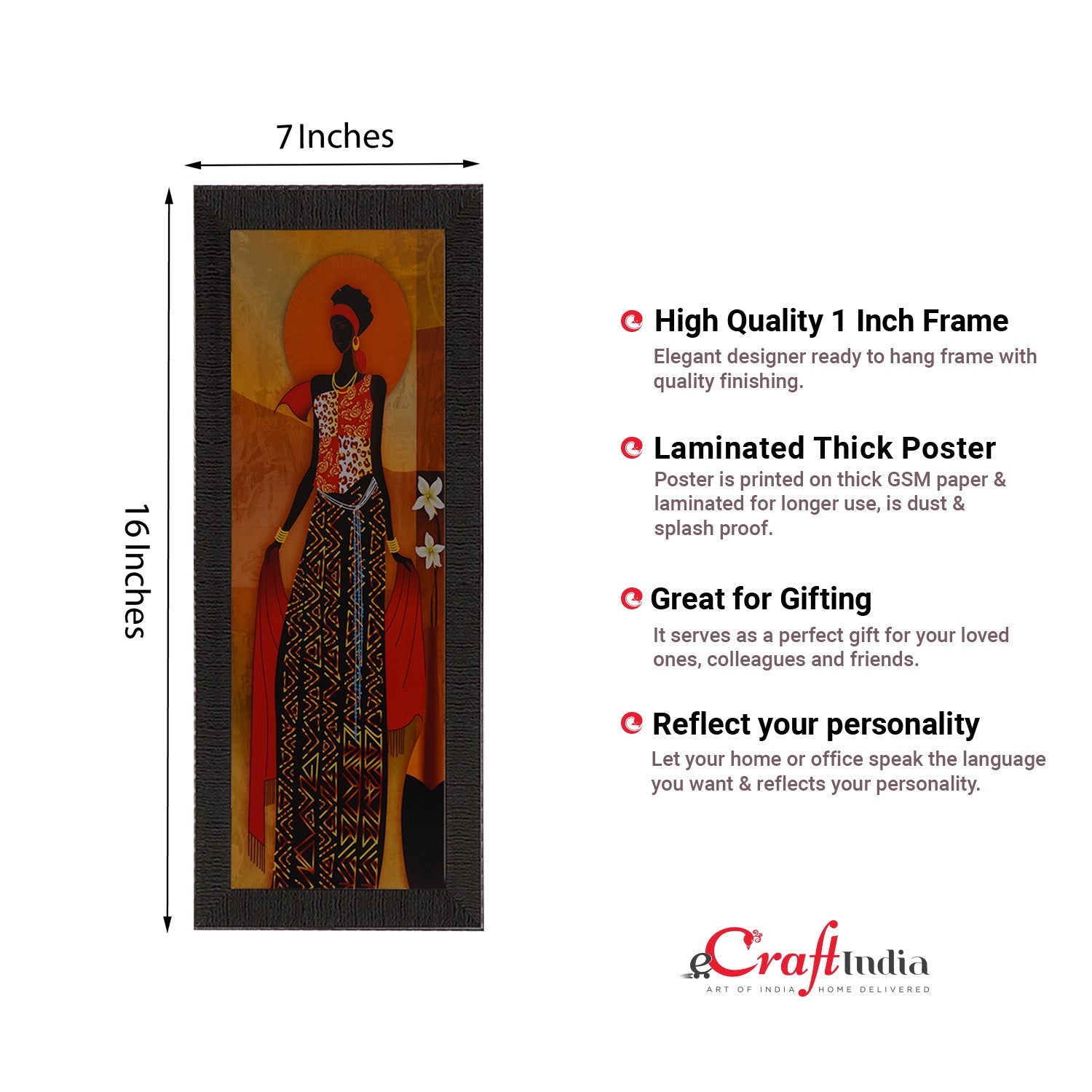 Tribal Woman Satin Matt Texture UV Art Painting Kafalo