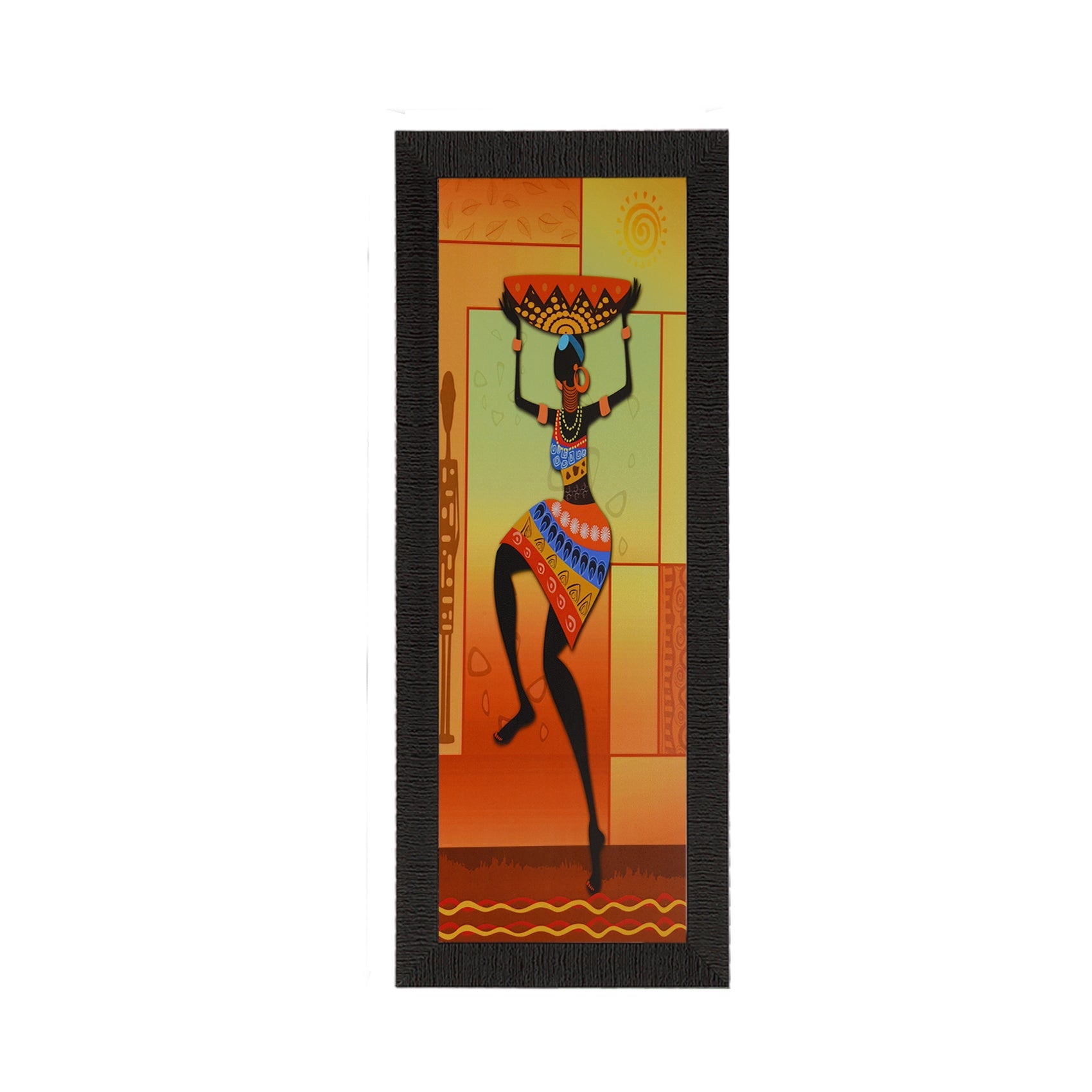 Dancing Tribal Woman Satin Matt Texture UV Art Painting Kafalo
