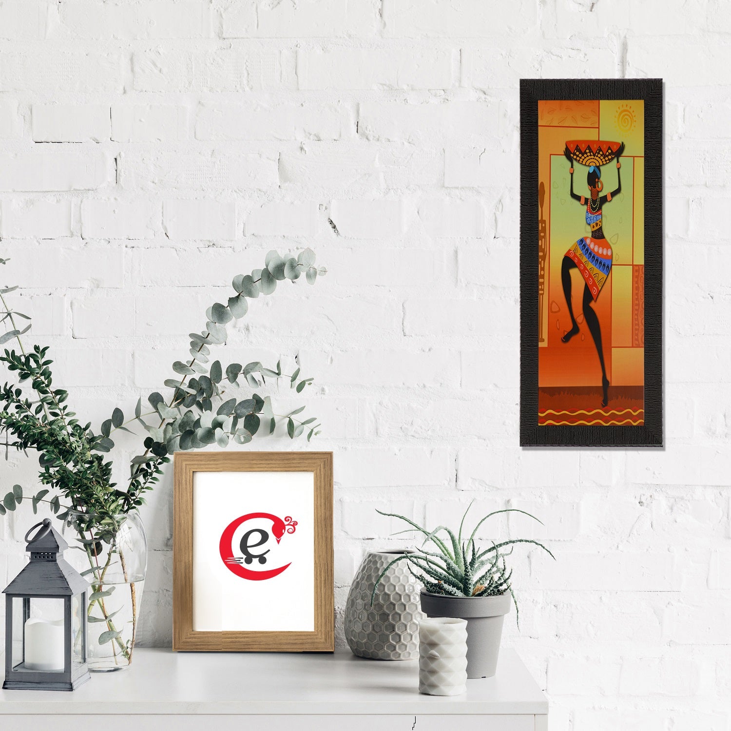 Dancing Tribal Woman Satin Matt Texture UV Art Painting Kafalo