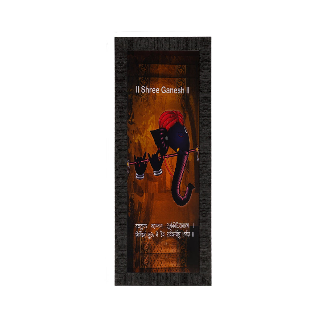 Powerful Lord Ganesha Satin Matt Texture UV Art Painting Kafalo