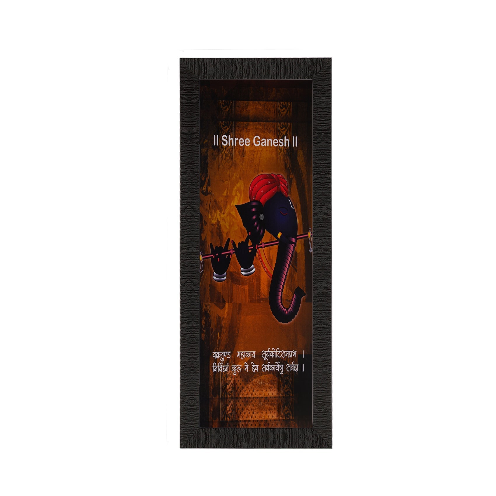 Powerful Lord Ganesha Satin Matt Texture UV Art Painting Kafalo