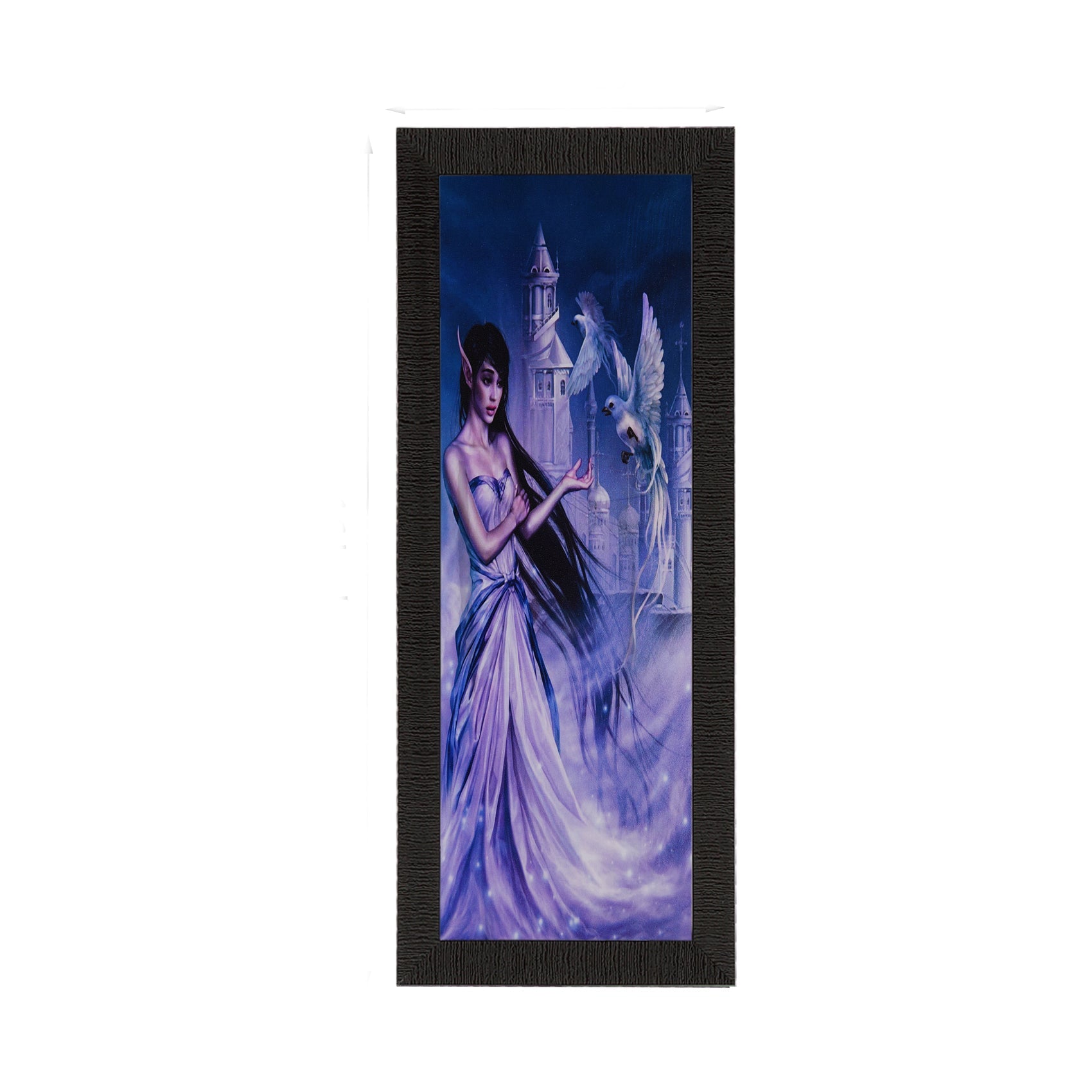 Purple Lady With Bird Satin Matt Texture UV Art Painting Kafalo