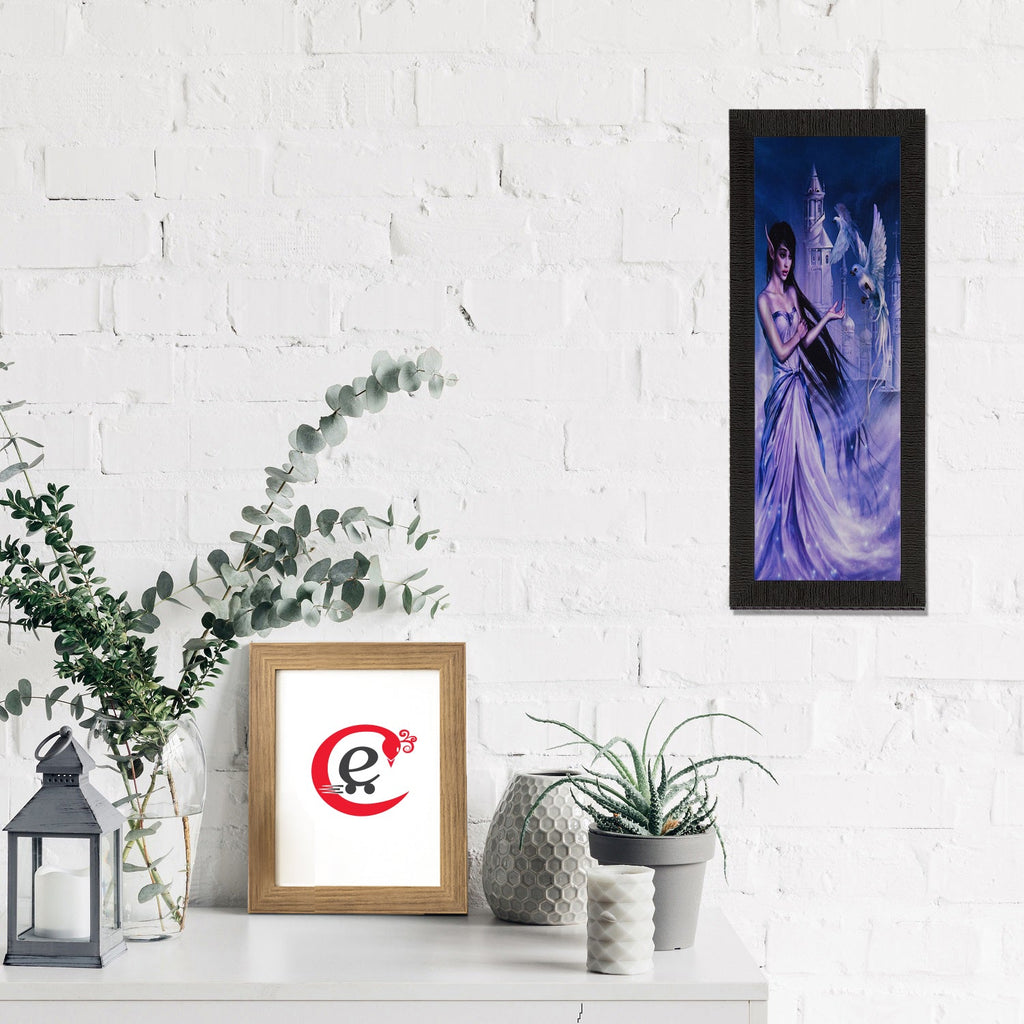 Purple Lady With Bird Satin Matt Texture UV Art Painting Kafalo