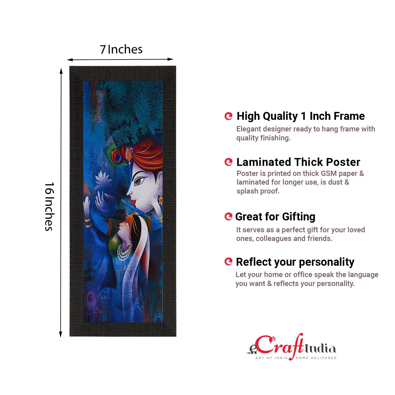 Radha Krishna Painting Digital Printed Religious Wall Art Kafalo