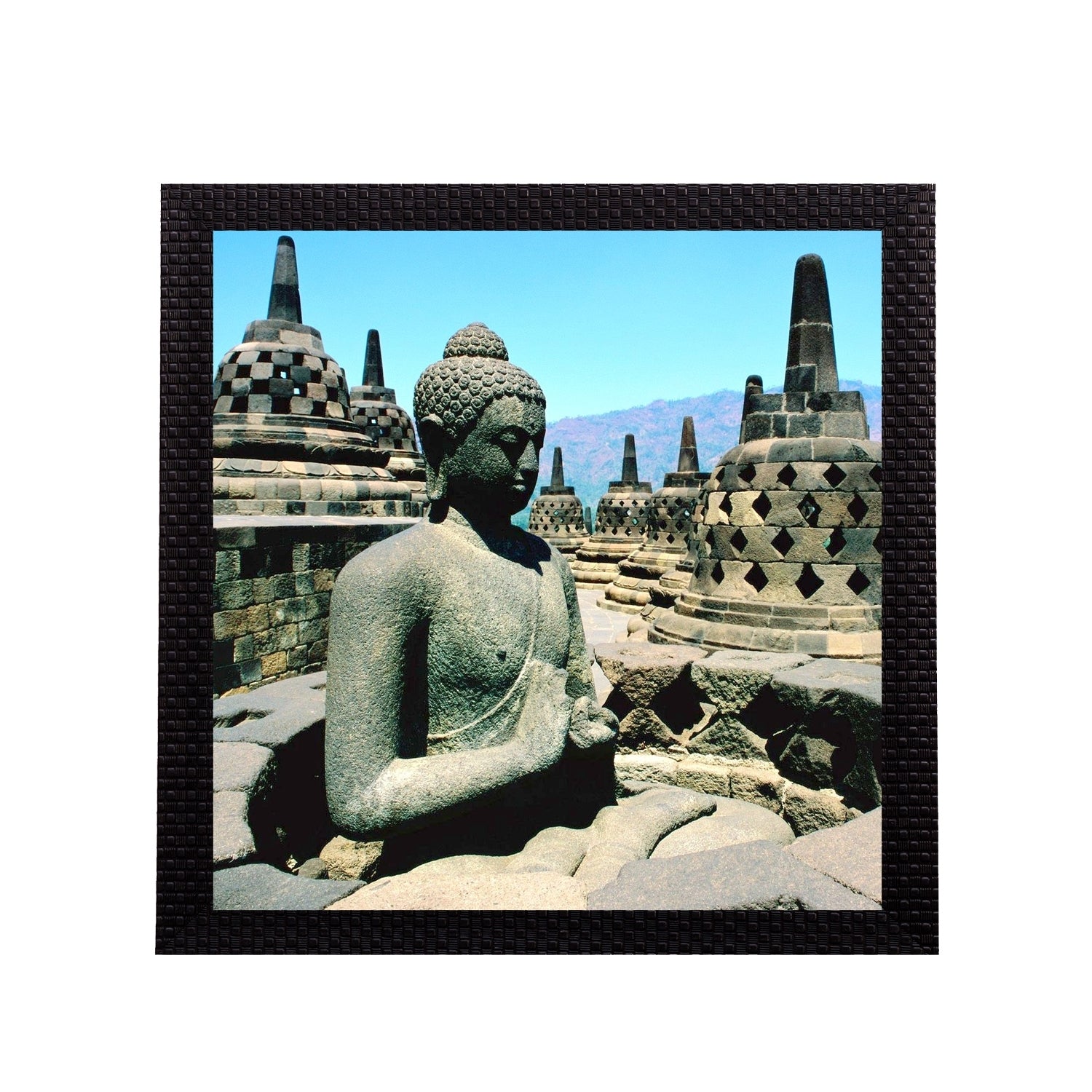 Meditating Lord Buddha Satin Matt Texture UV Art Painting Kafalo