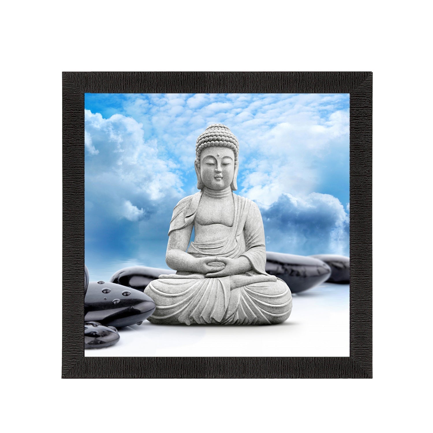 White Lord Buddha Satin Matt Texture UV Art Painting Kafalo