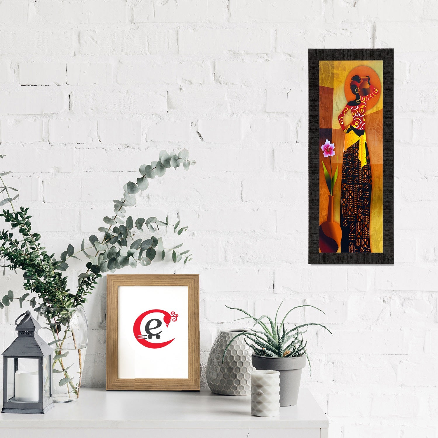Tribal Woman Posing Satin Matt Texture UV Art Painting Kafalo