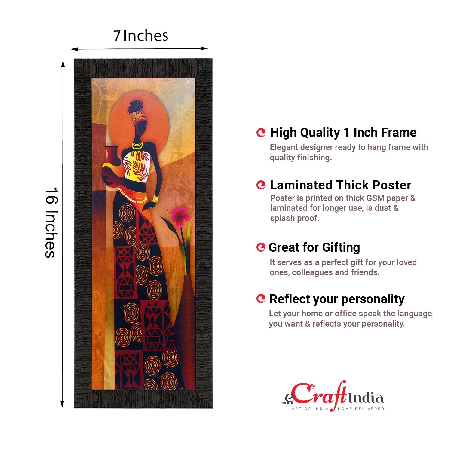 Tribal Woman Satin Matt Texture UV Art Painting Kafalo