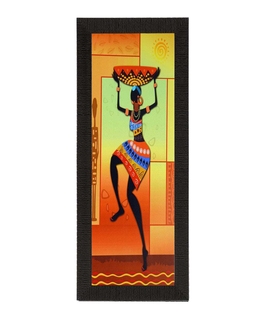 Dancing Tribal Woman Satin Matt Texture UV Art Painting Kafalo
