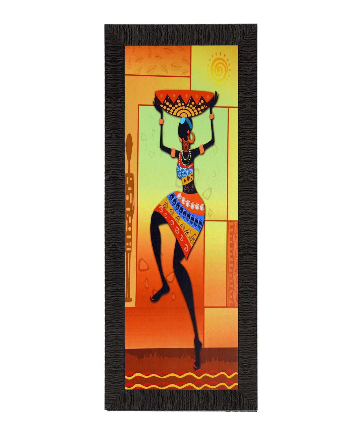 Dancing Tribal Woman Satin Matt Texture UV Art Painting Kafalo