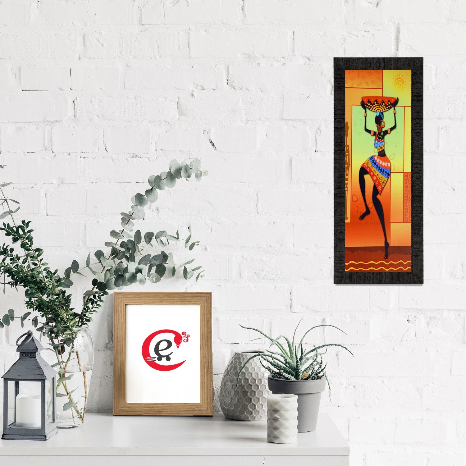 Dancing Tribal Woman Satin Matt Texture UV Art Painting Kafalo