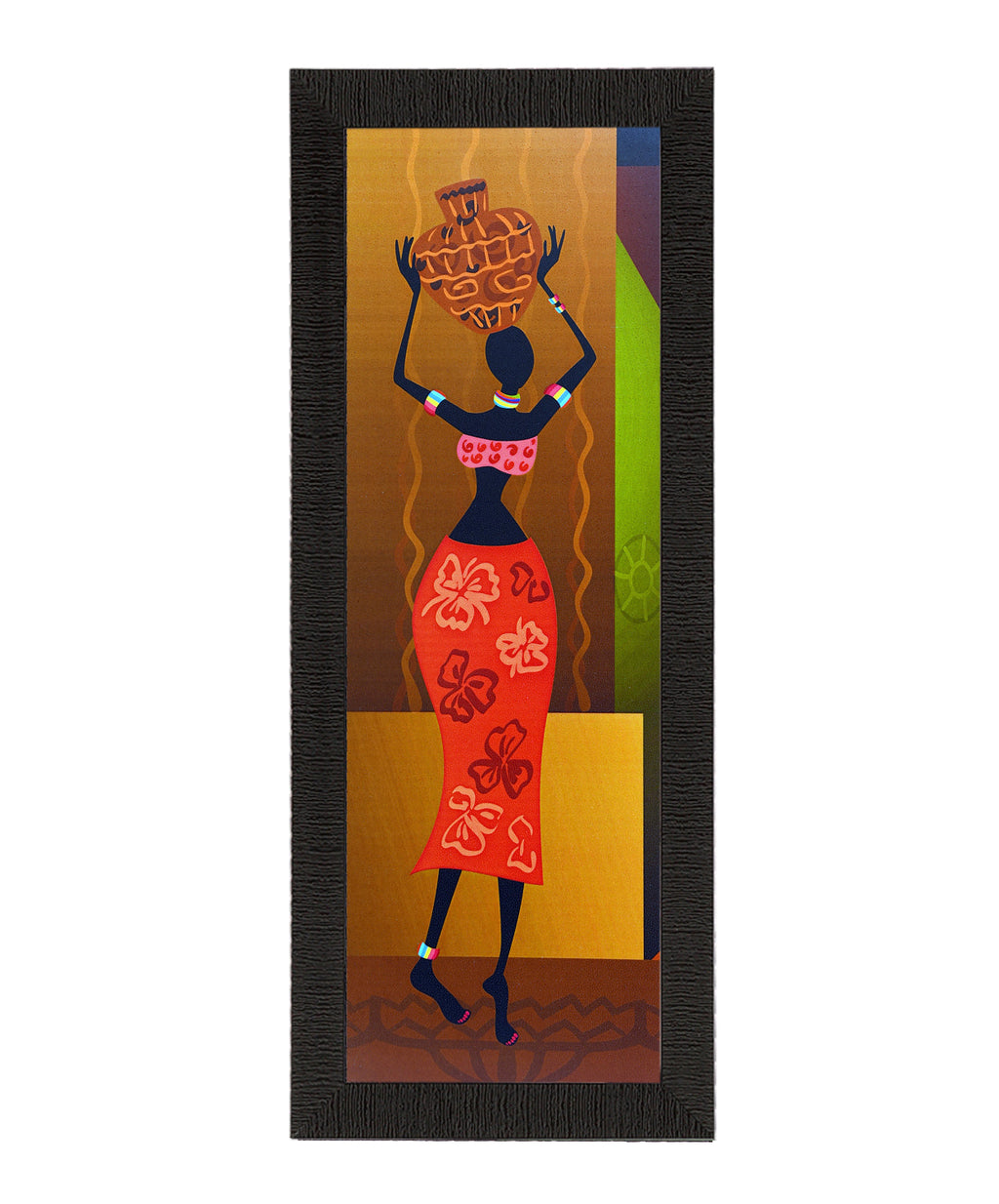 Tribal Woman With Vase Satin Matt Texture UV Art Painting Kafalo