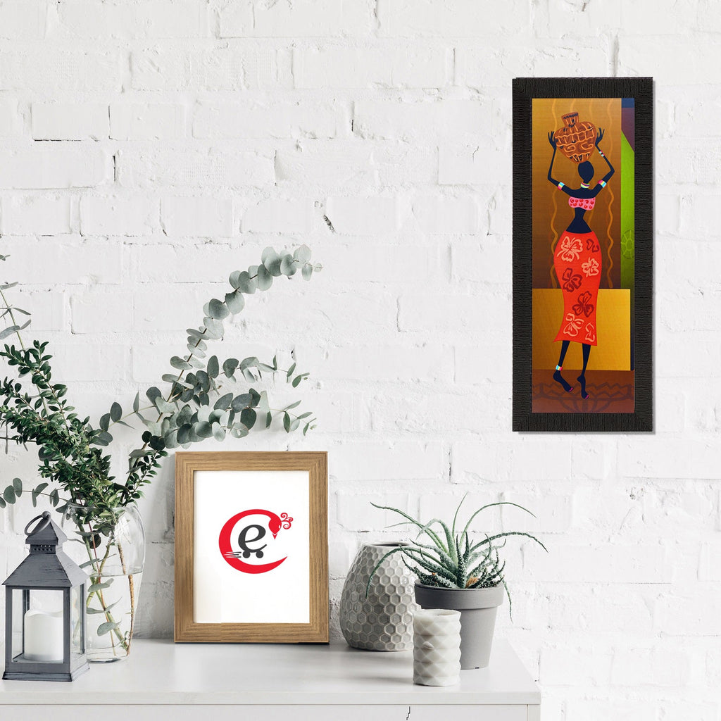 Tribal Woman With Vase Satin Matt Texture UV Art Painting Kafalo
