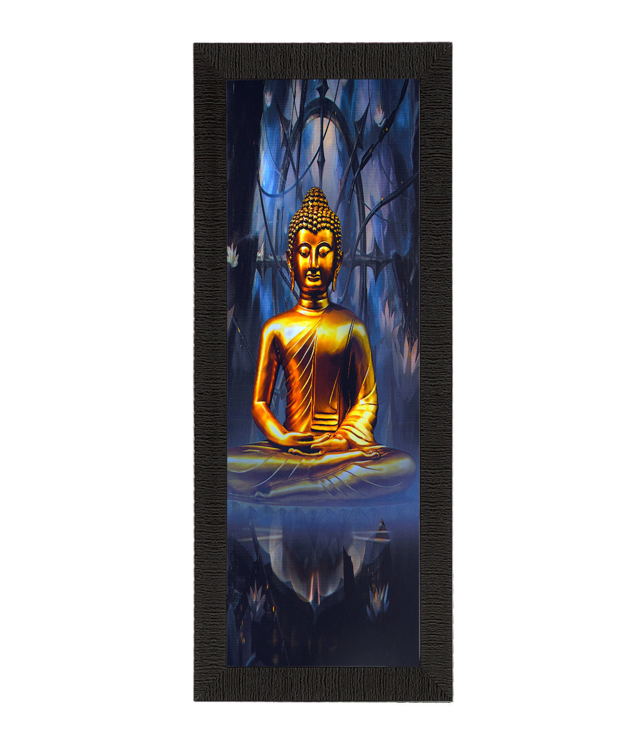 Meditating Lord Buddha Painting Digital Printed Religious Wall Art Kafalo