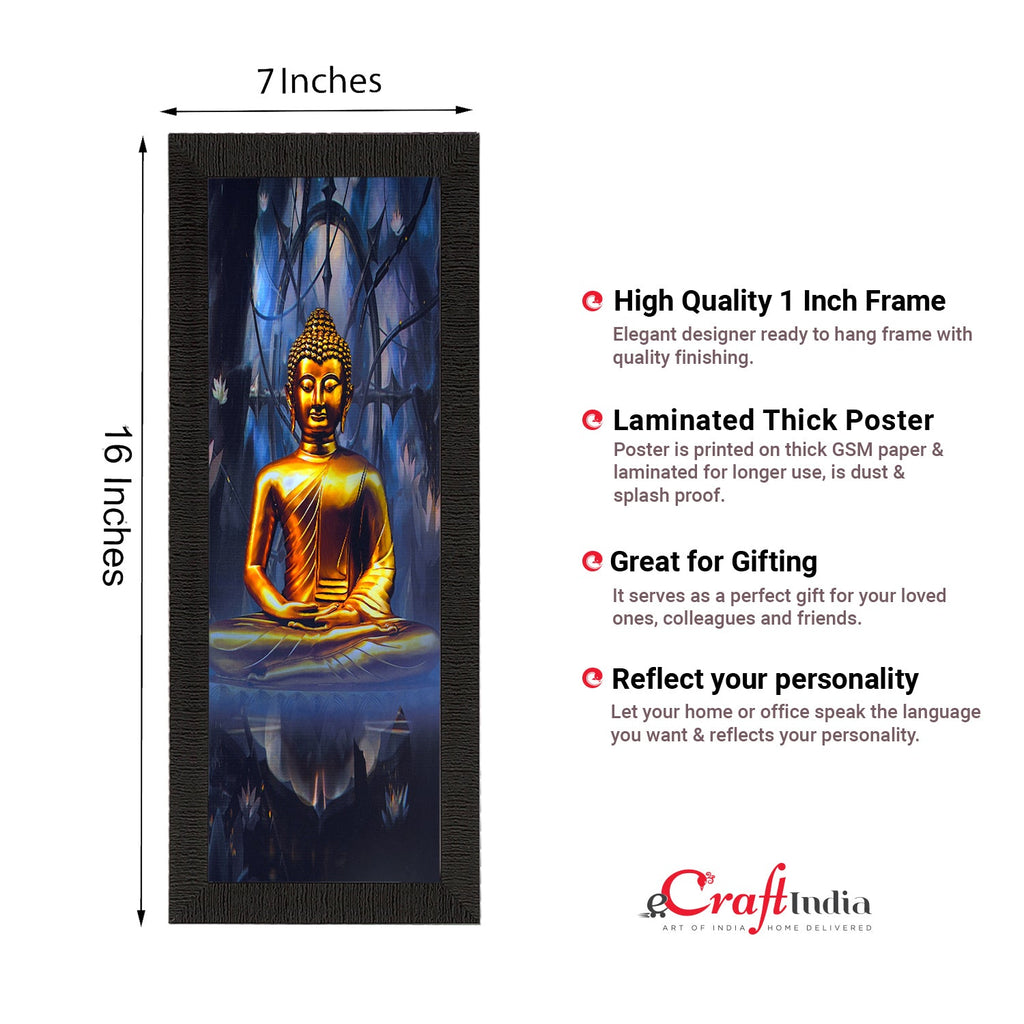 Meditating Lord Buddha Painting Digital Printed Religious Wall Art Kafalo