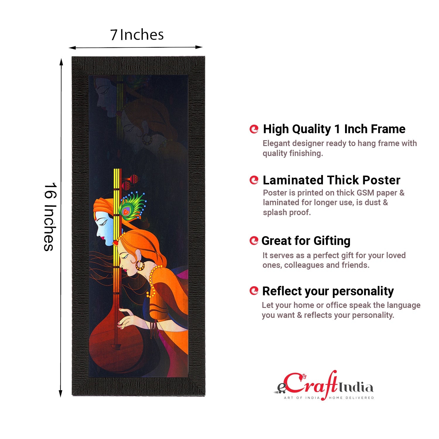 Divine Radha Krishna Painting Digital Printed Religious Wall Art Kafalo
