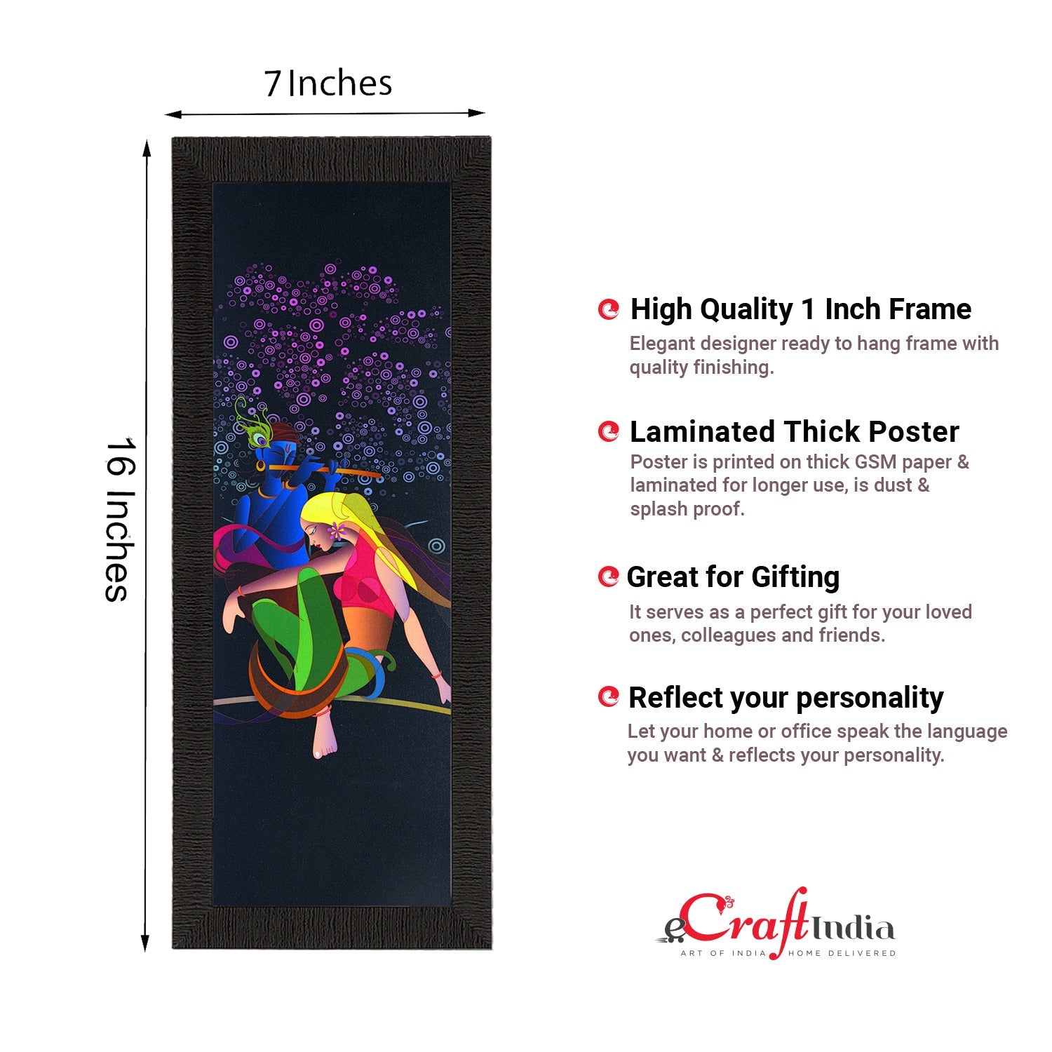 Radha Krishna Painting Digital Printed Religious Wall Art Kafalo
