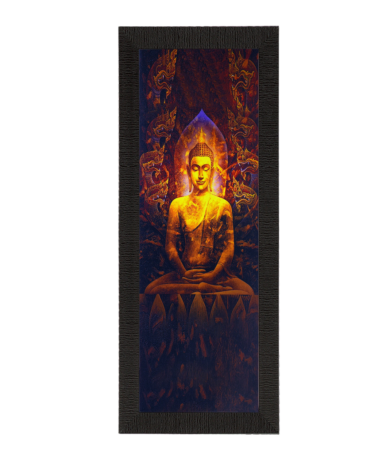 Enlightening Lord Buddha Painting Digital Printed Religious Wall Art Kafalo