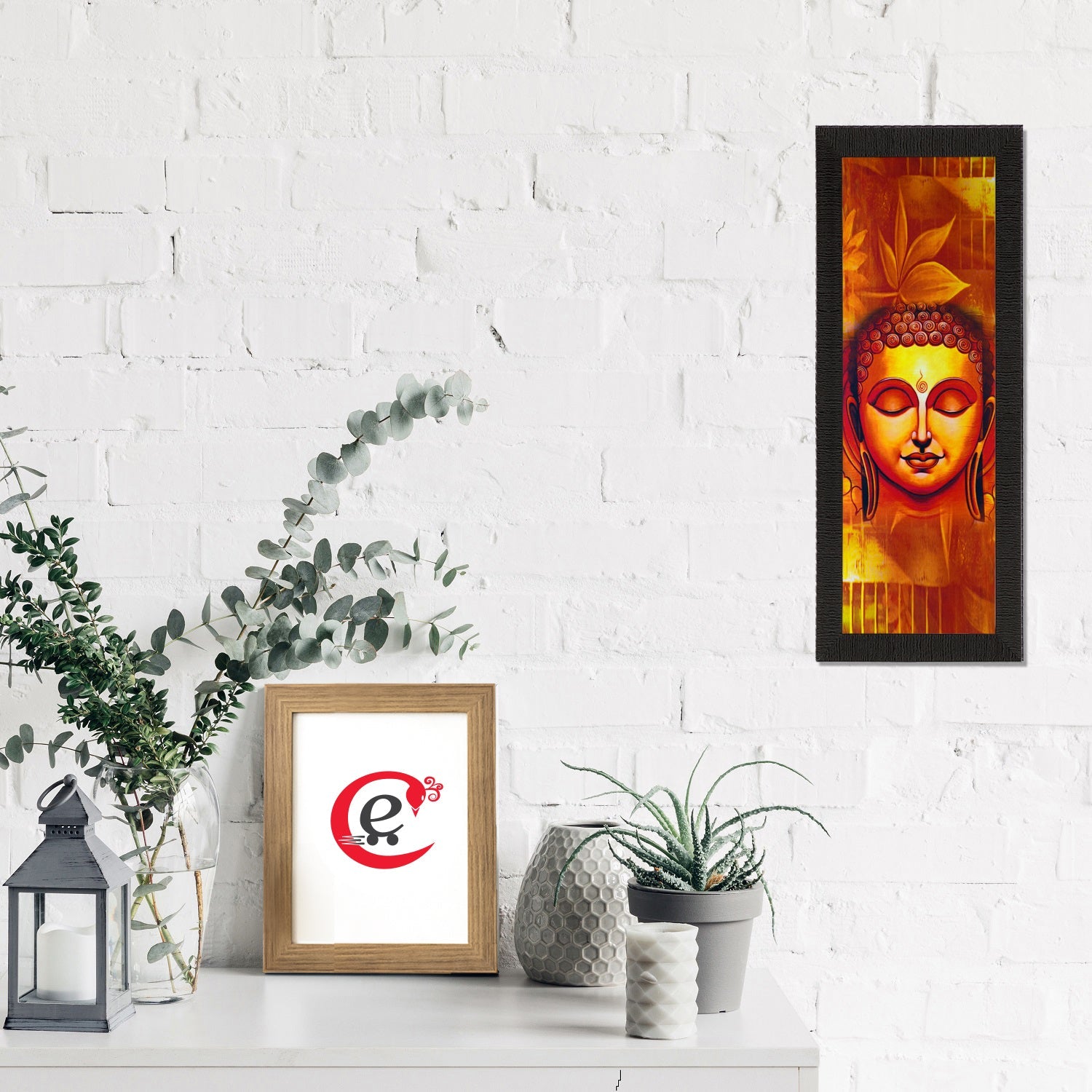 Face Of Lord Buddha Painting Digital Printed Religious Wall Art Kafalo