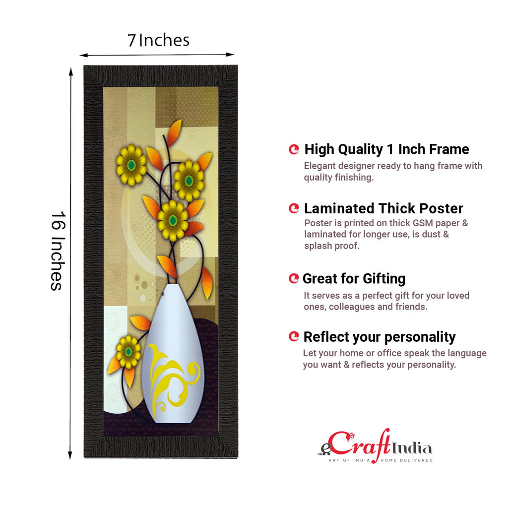 Botanical Yellow Floral Satin Matt Texture UV Art Painting Kafalo
