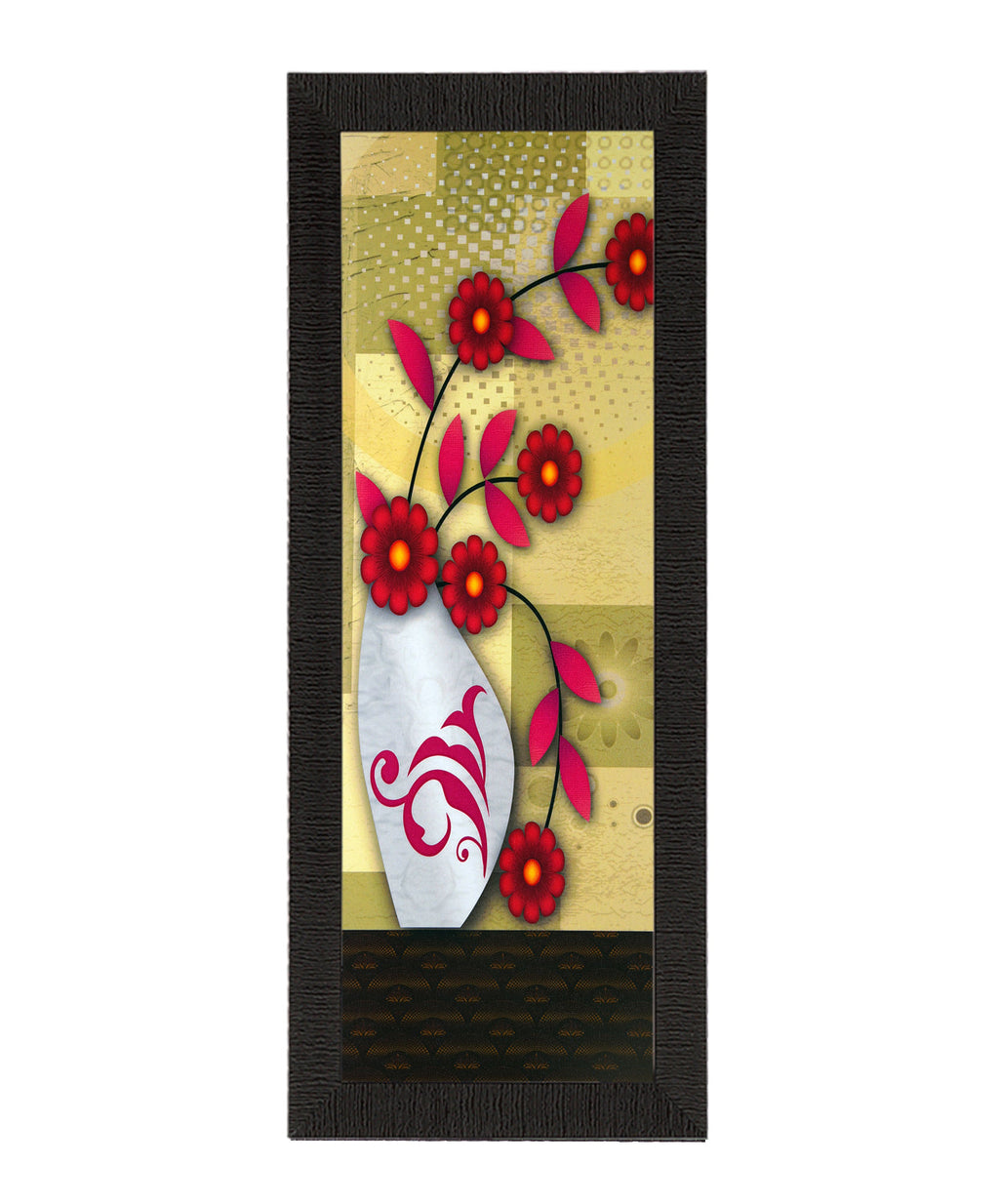 Botanical Red Floral Satin Matt Texture UV Art Painting Kafalo