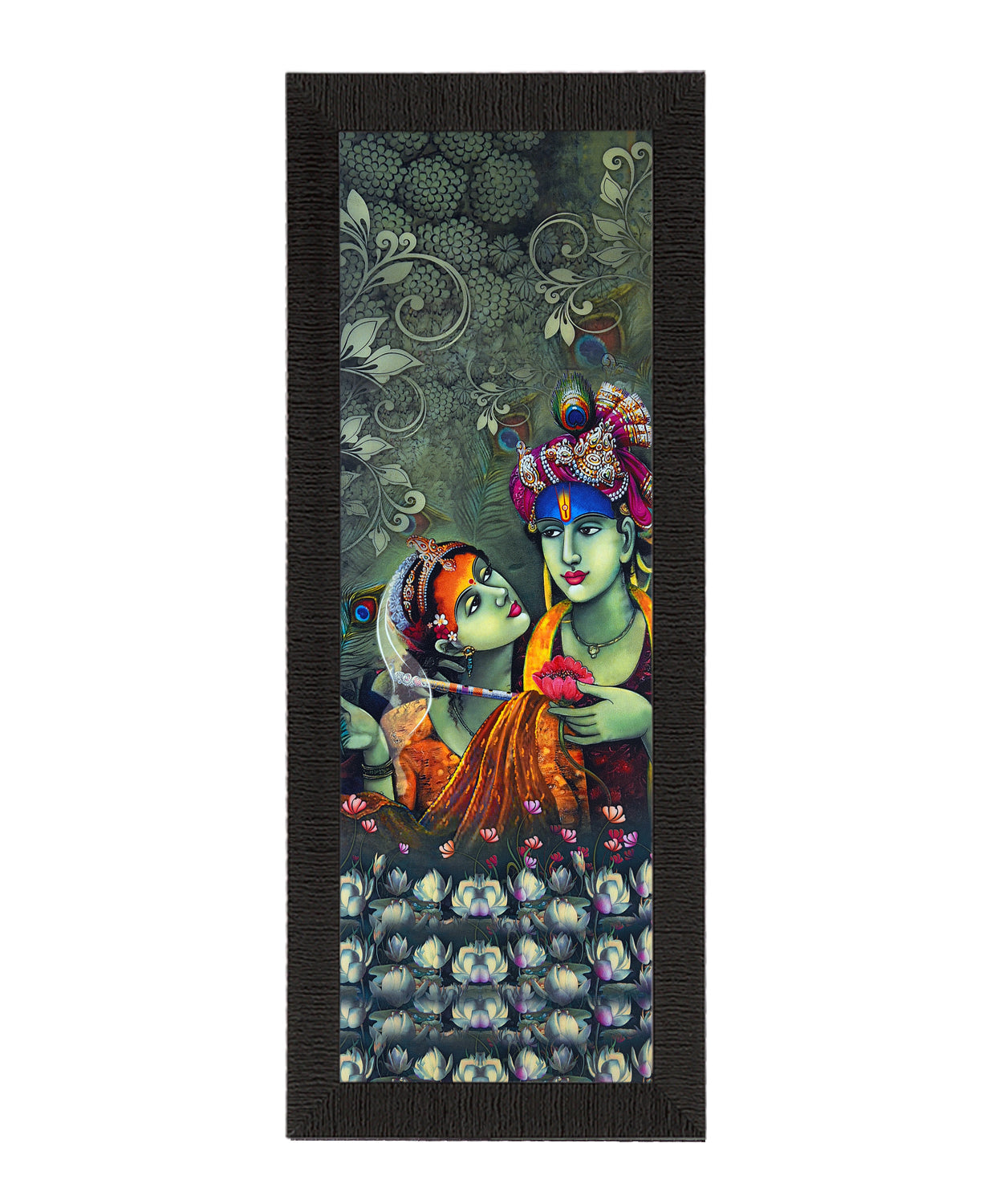 Radha Krishna Painting Digital Printed Religious Wall Art Kafalo