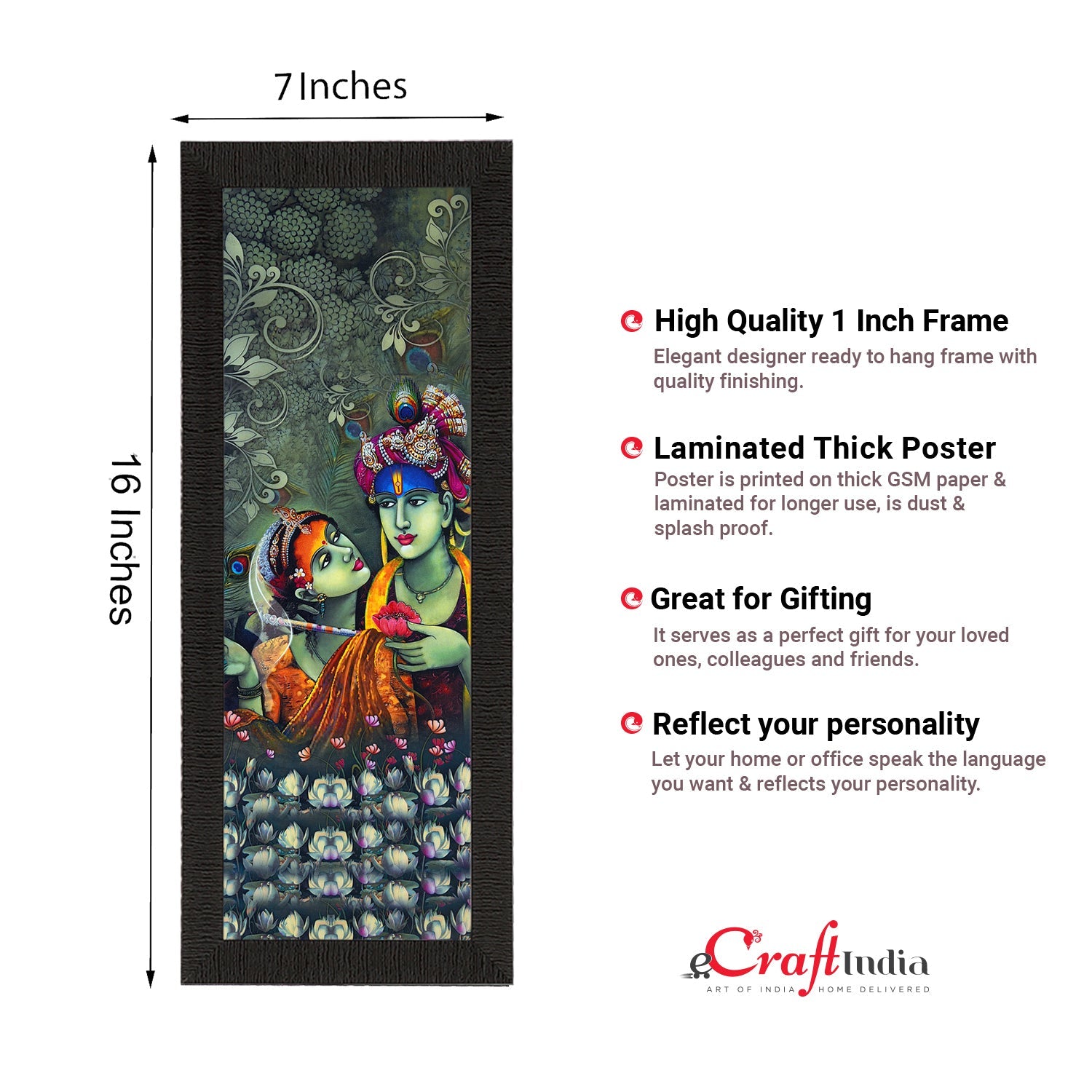 Radha Krishna Painting Digital Printed Religious Wall Art Kafalo