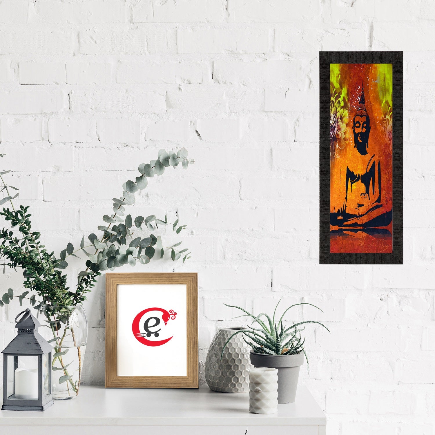 Lord Buddha Painting Digital Printed Religious Wall Art Kafalo