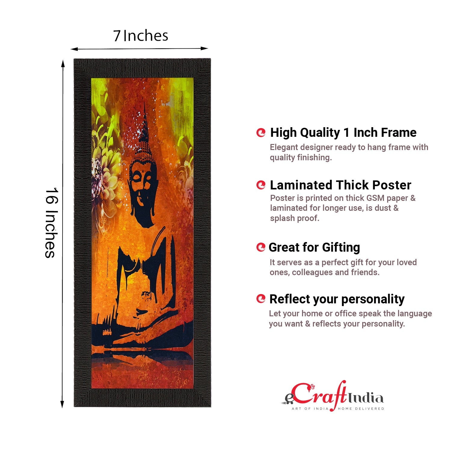 Lord Buddha Painting Digital Printed Religious Wall Art Kafalo