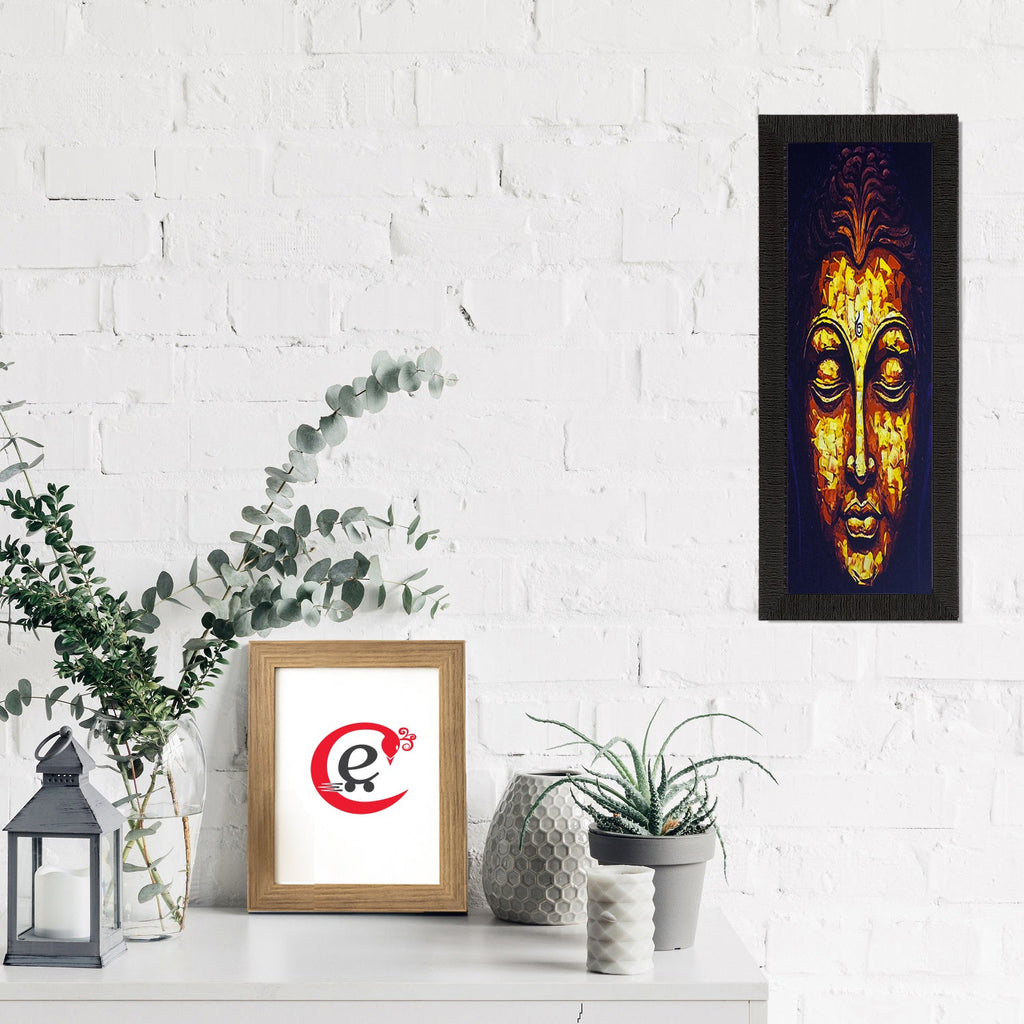 Face Of Lord Buddha Painting Digital Printed Religious Wall Art Kafalo