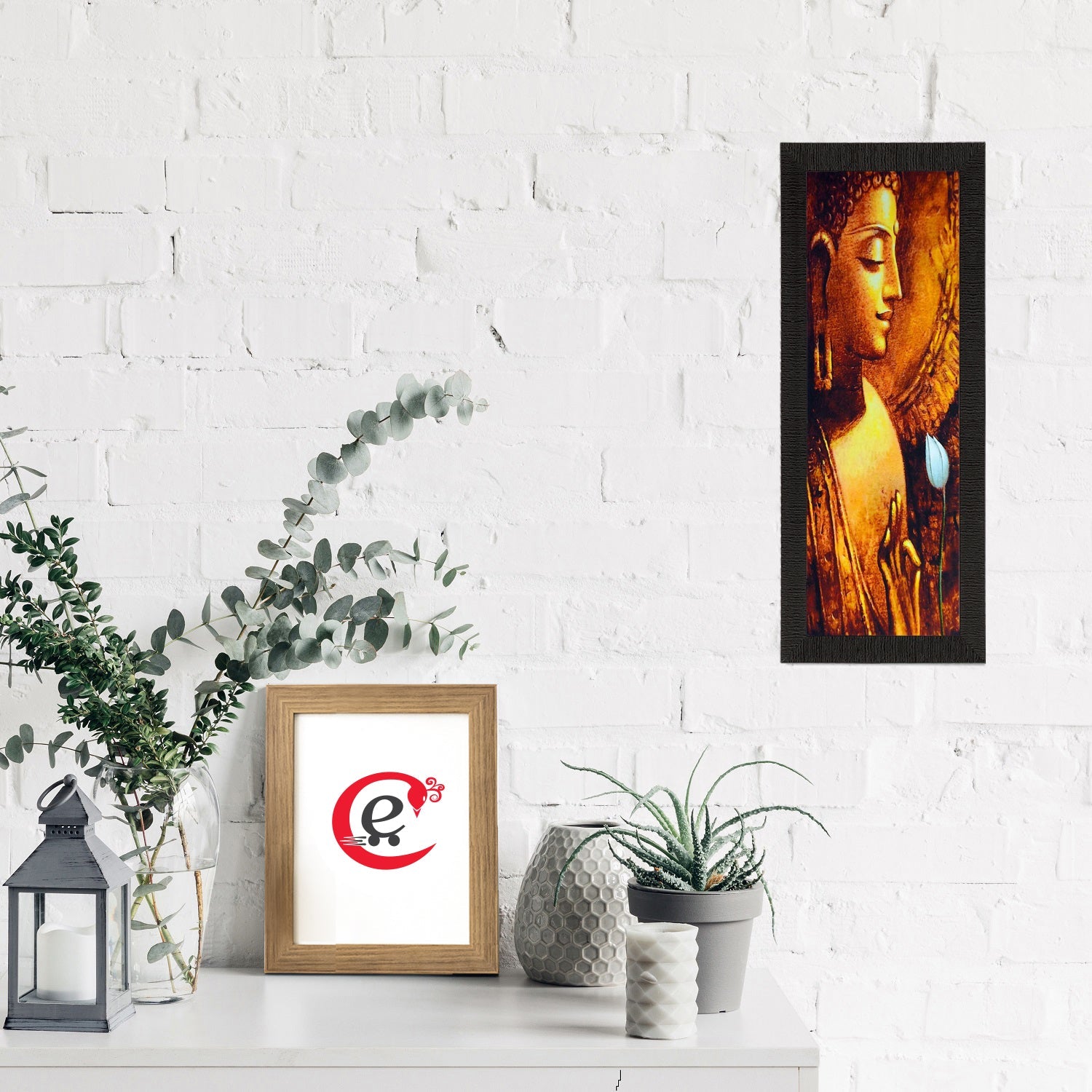 Lord Buddha Painting Digital Printed Religious Wall Art Kafalo