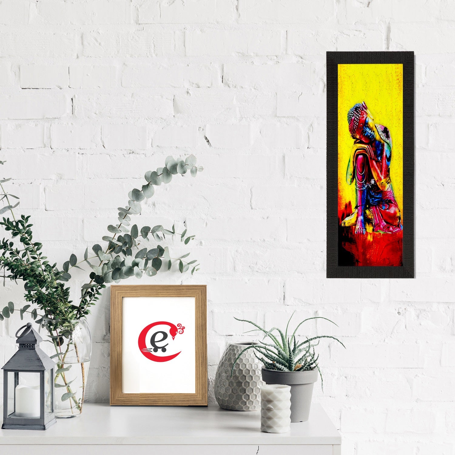 Resting Buddha On Knee Painting Digital Printed Religious Wall Art Kafalo