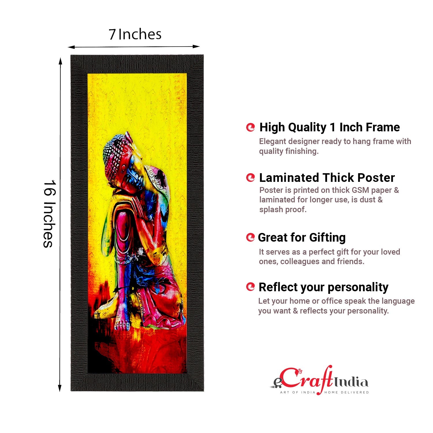 Resting Buddha On Knee Painting Digital Printed Religious Wall Art Kafalo